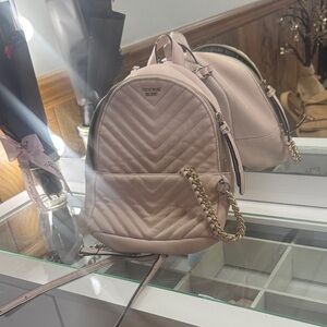 Victoria's Secret Light Pink Quilted Backpack